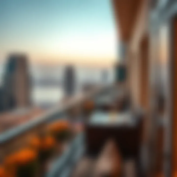 Stunning View from a Hotel Apartment Balcony in Dubai Stunning view from a hotel apartment balcony in Dubai