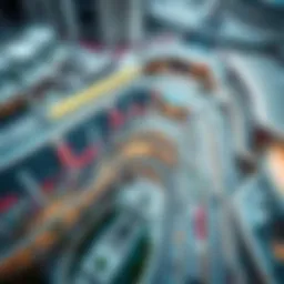 Aerial view of a modern shopping mall in Dubai