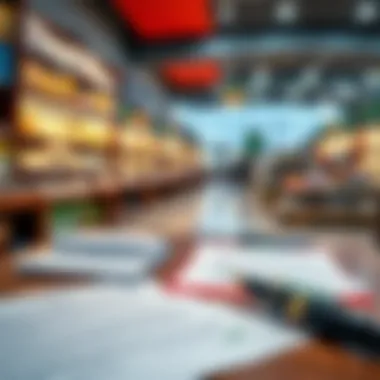 Navigating Legal Aspects of Supermarket Acquisition Legal documents and contracts laid out on a desk for review