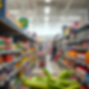 Diverse Product Range in a Dubai Supermarket A well-organized supermarket aisle displaying various products