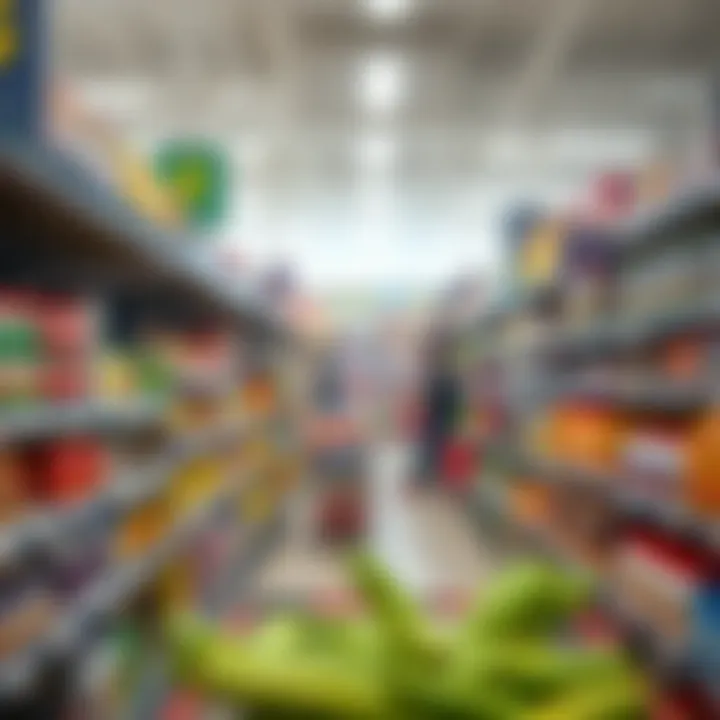 Diverse Product Range in a Dubai Supermarket A well-organized supermarket aisle displaying various products