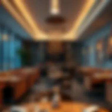 A cozy restaurant ambiance showcasing a unique interior design