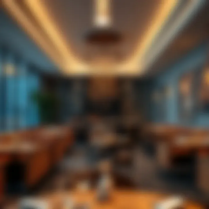 A cozy restaurant ambiance showcasing a unique interior design