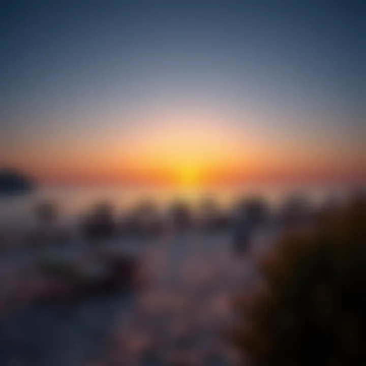 A serene beach setting at sunset, perfect for couples