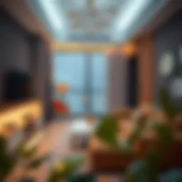 Modern studio apartment in Bur Dubai showcasing interior design