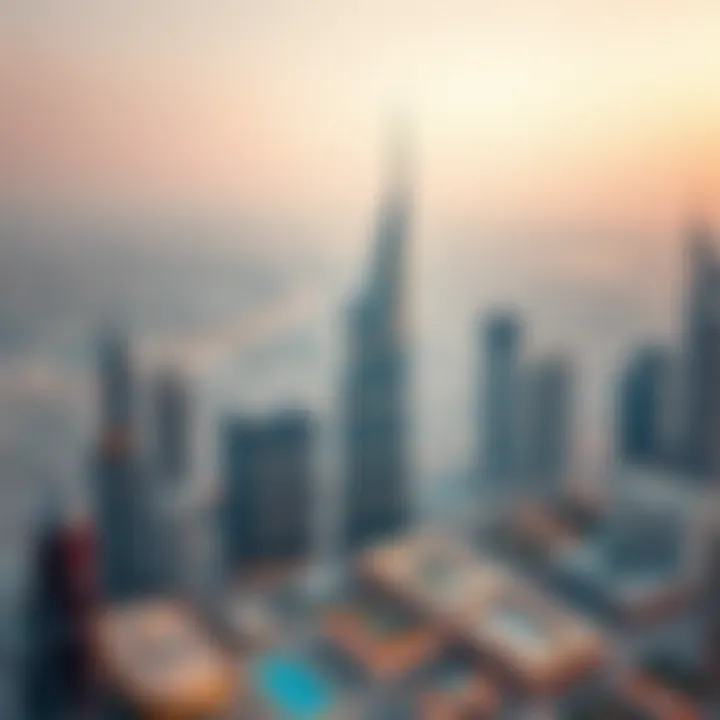 Aerial View of Al Falahi Building in Dubai Aerial view of the Al Falahi Building in the context of Dubai's skyline