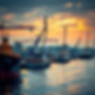A bustling port along the Danube showcasing trade activities