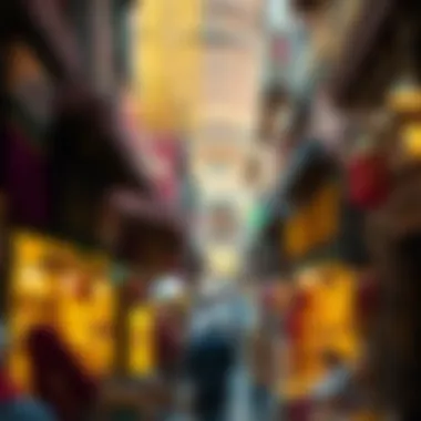 Vibrant Atmosphere of the Souk Vibrant atmosphere of the Gold Souk filled with bustling trade and vibrant colors