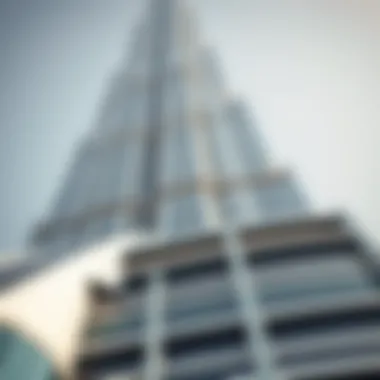 Architectural Details of Burj Khalifa Close-up of the architectural details of Burj Khalifa's facade