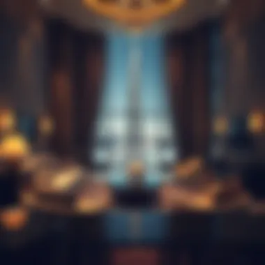 Luxurious Interior of Burj Khalifa Apartment Interior view of a luxurious apartment in Burj Khalifa, highlighting opulence
