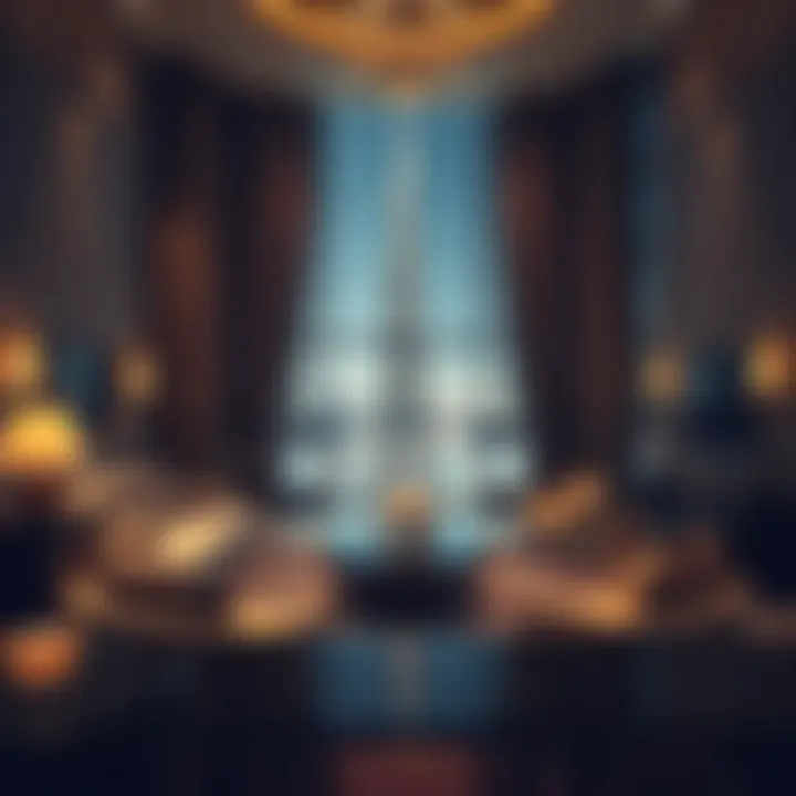 Luxurious Interior of Burj Khalifa Apartment Interior view of a luxurious apartment in Burj Khalifa, highlighting opulence