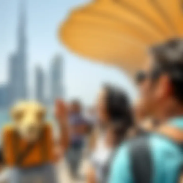 Group of tourists enjoying a guided tour in Dubai