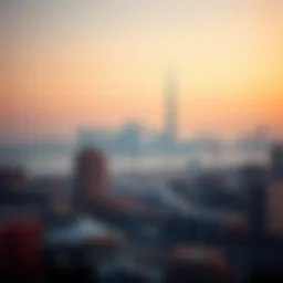 Scenic view of Dubai skyline with landmarks