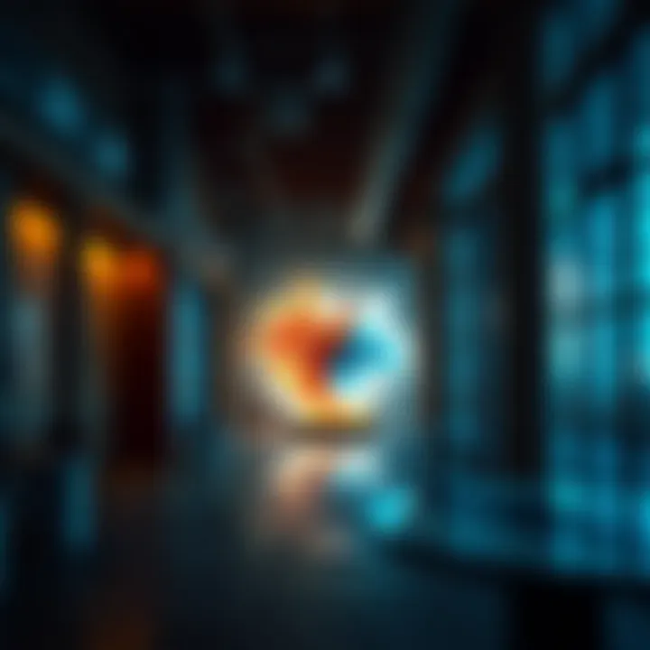Interior of Warehouse 421 highlighting an art installation