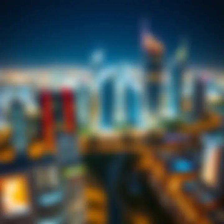 Urban development plan illustrating smart city technologies
