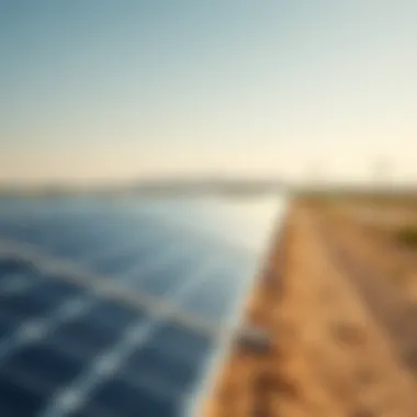 Renewable Energy Initiatives in the UAE Solar energy farm showcasing renewable energy efforts in the UAE