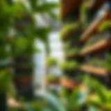 Modern Garden Tower Design A stunning view of a modern garden tower showcasing lush greenery and innovative architectural design