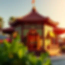 Colorful cultural pavilion showcasing global traditions