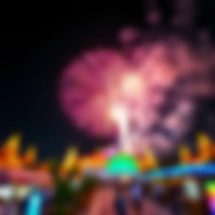 Fireworks Display at Global Village Spectacular fireworks lighting up the night sky
