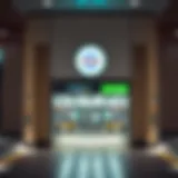 Metro station entrance in Dubai highlighted