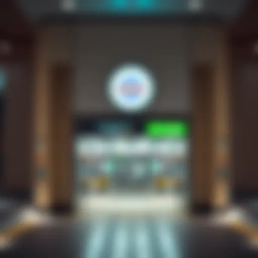 Metro station entrance in Dubai highlighted