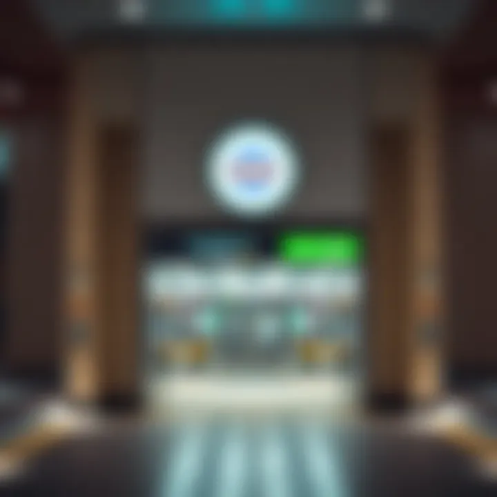 Metro station entrance in Dubai highlighted
