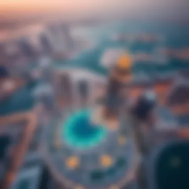 Aerial Perspective of Iris Bay Tower in Dubai Aerial view of Iris Bay Tower