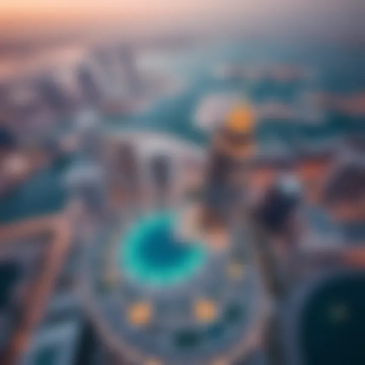 Aerial Perspective of Iris Bay Tower in Dubai Aerial view of Iris Bay Tower