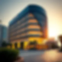 Exterior view of Karama Centre showcasing its modern architecture