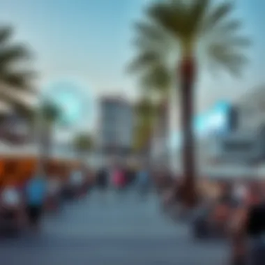 Lively Community at La Mer Dubai Lively atmosphere of La Mer Dubai with visitors enjoying various amenities