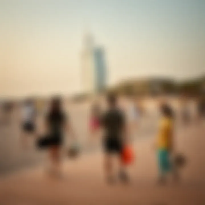 Recreational Enjoyment at La Mer Visitors enjoying recreational activities at La Mer Dubai
