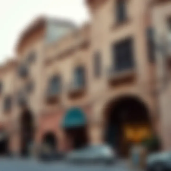 Historical architecture surrounding Meena Bazaar reflecting Bur Dubai's rich heritage