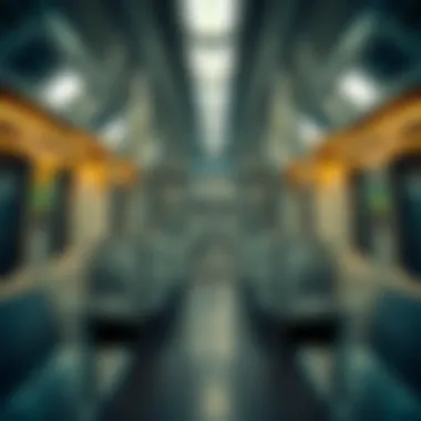 Inside the Metro: Comfort and Efficiency Interior shot of a Metro train highlighting passenger comfort