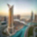 Aerial view of Opus Dubai showcasing its unique architecture