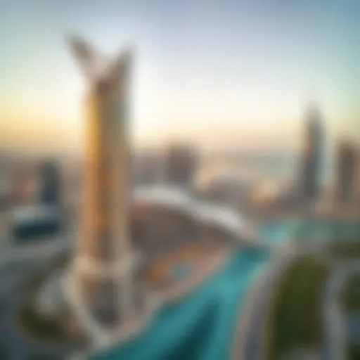 Aerial view of Opus Dubai showcasing its unique architecture