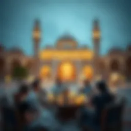 Traditional Iftar setting during Ramadan in UAE