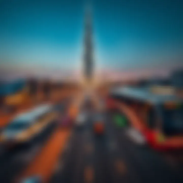 Aerial View of Sheikh Zayed Road Aerial view of Sheikh Zayed Road with Rolex Tower prominence