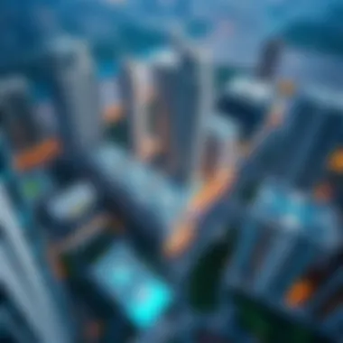 Vibrant Real Estate Development Aerial view of a vibrant real estate development in Dubai