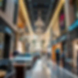 Vibrant shopping scene in Dubai Mall showcasing luxury brands
