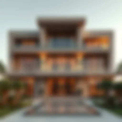 A stunning luxury villa in Dubai showcasing modern architecture