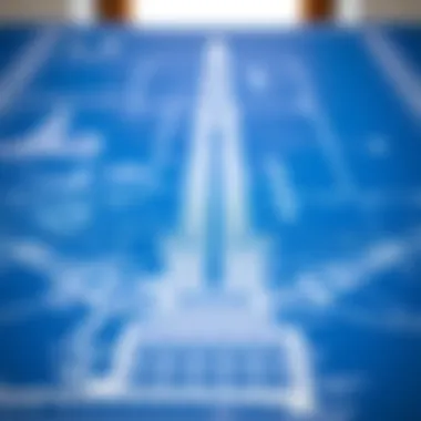Blueprint of Architectural Excellence Architectural design blueprint of the UAE's tallest building