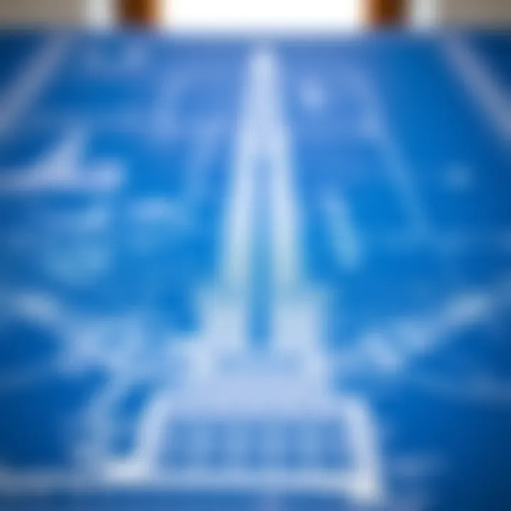 Blueprint of Architectural Excellence Architectural design blueprint of the UAE's tallest building