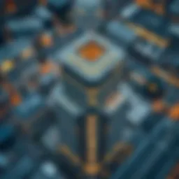 Aerial view of the Azizi Building showcasing its unique architectural design