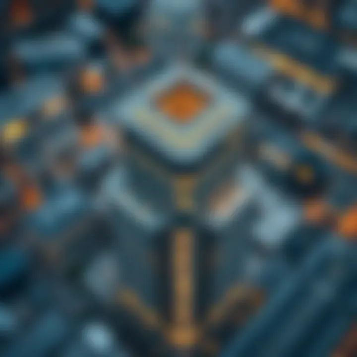 Aerial View of the Azizi Building Aerial view of the Azizi Building showcasing its unique architectural design
