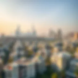 A panoramic view of Dubai's skyline showcasing residential areas