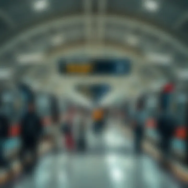Dubai Metro Station with Commuters Dubai metro station with bustling commuters