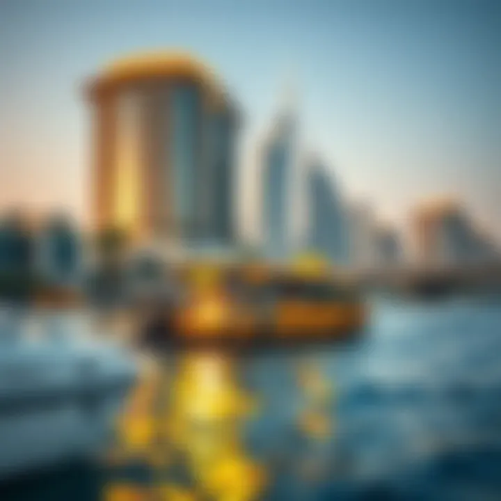 Water Taxi on Dubai's Waterways Water taxi navigating Dubai's waterways