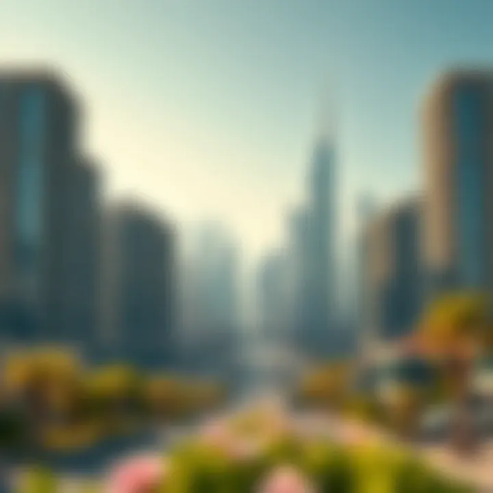 Conceptual illustration of Dubai's skyline with a focus on real estate development