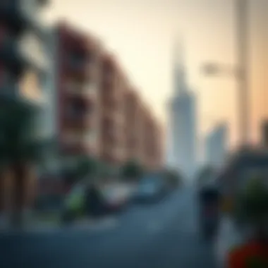 Vibrant neighborhood scene around Emaar properties