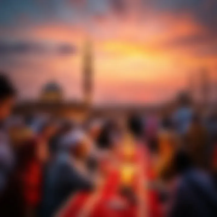 Cultural Gathering at Sunset Cultural gathering at sunset for breaking the fast
